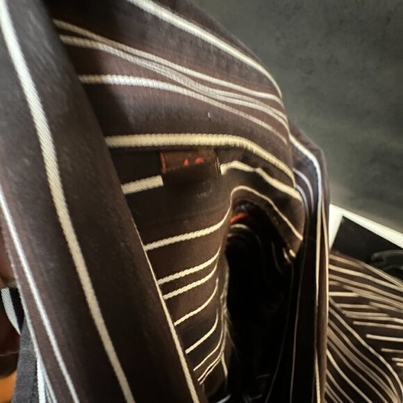 Etro Brown Button Down Shirt Dress Formal Cotton Size Extra Large Chest  43 - Picture 5 of 6